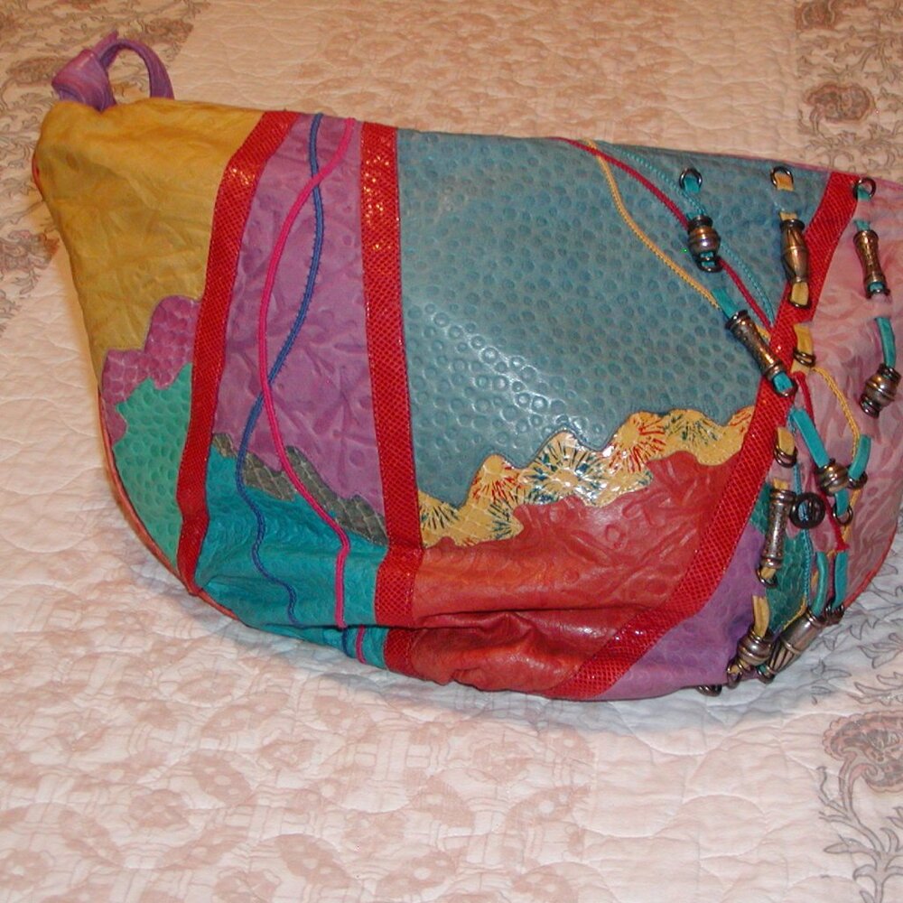 Soft, colorful, leather purse.
